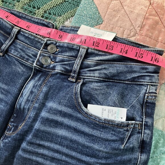 NWT Maurices Flared Jeans Womens 16 Blue Stretch High Rise - Picture 7 of 10